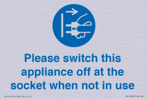 Please switch this appliance off at the socket when not in use
